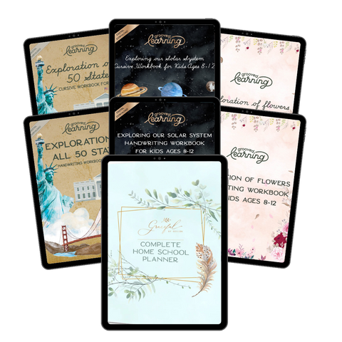 Full Library Bundle of Printables | Advanced Cursive, Advanced Print & Digital Fillable Homeschool Planner