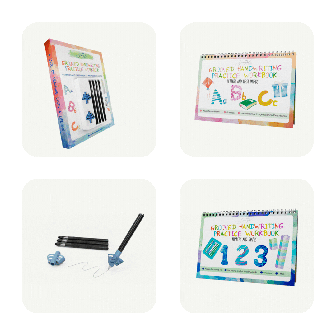 Reusable Grooved Handwriting Workbooks for Kids With Disappearing Ink