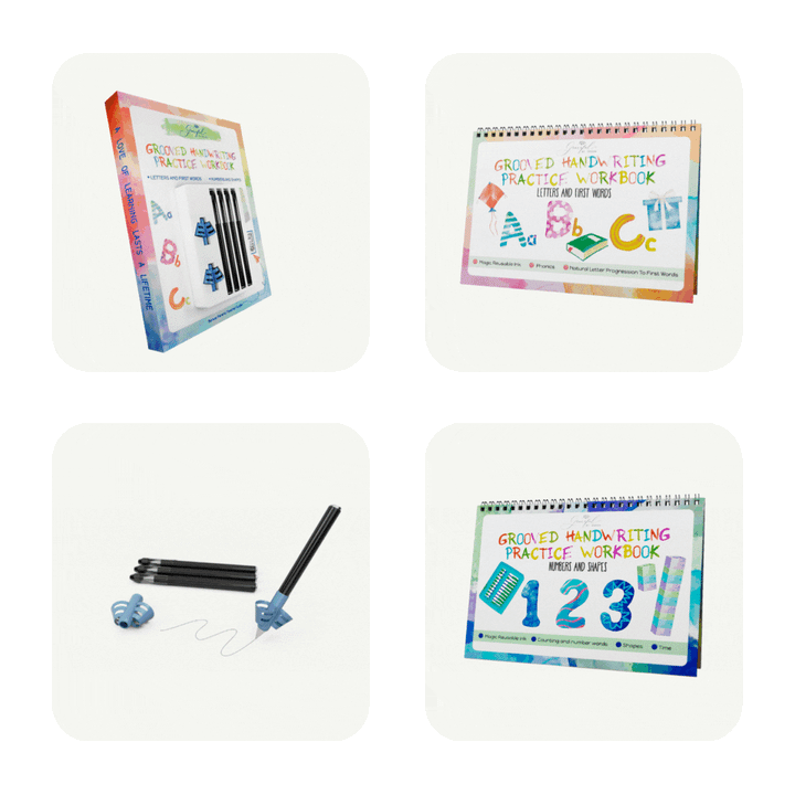 Reusable Grooved Handwriting Workbooks for Kids With Disappearing Ink