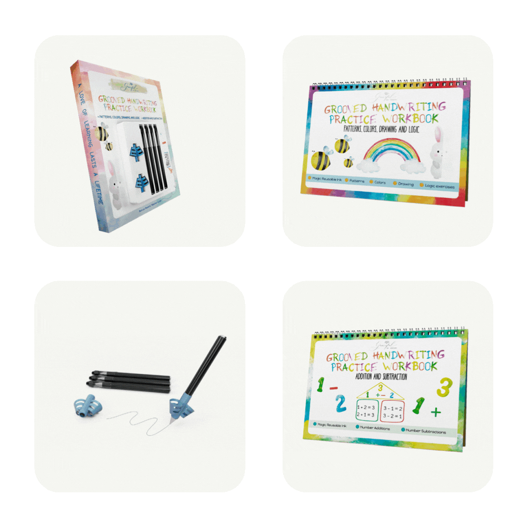 Reusable Grooved Handwriting Workbooks for Kids With Disappearing Ink
