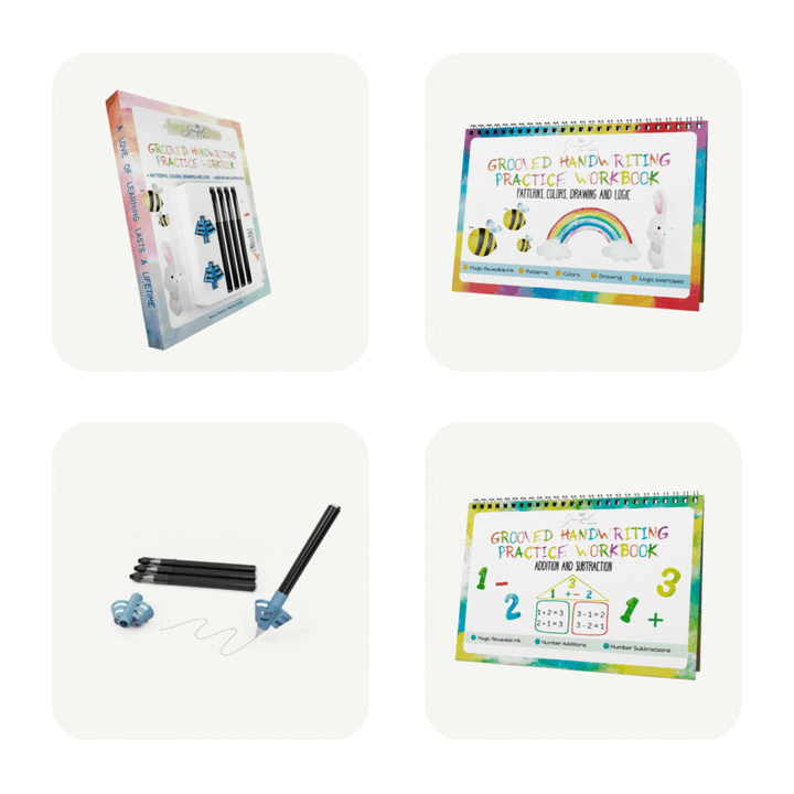 Reusable Grooved Handwriting Workbooks for Kids With Disappearing Ink