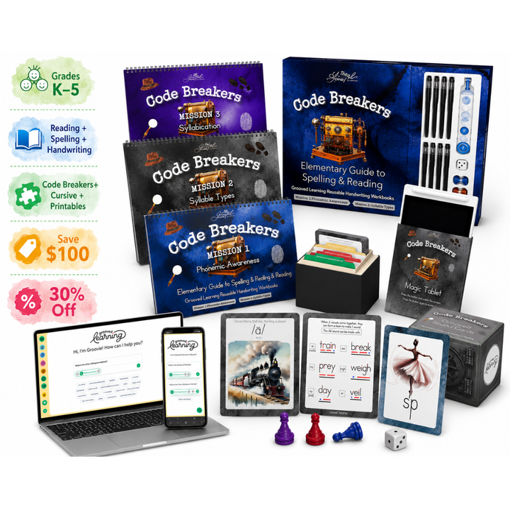 Code Breakers Teaching Bundle with Groovie AI Support — Workbooks + 180 Sound Cards + 1 Year Groovie AI