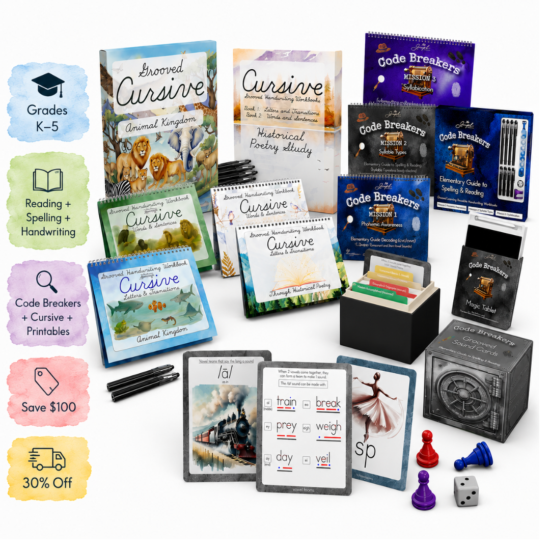 Elementary All Stars Bundle — Code Breakers + Cursive + Advanced Printable Library