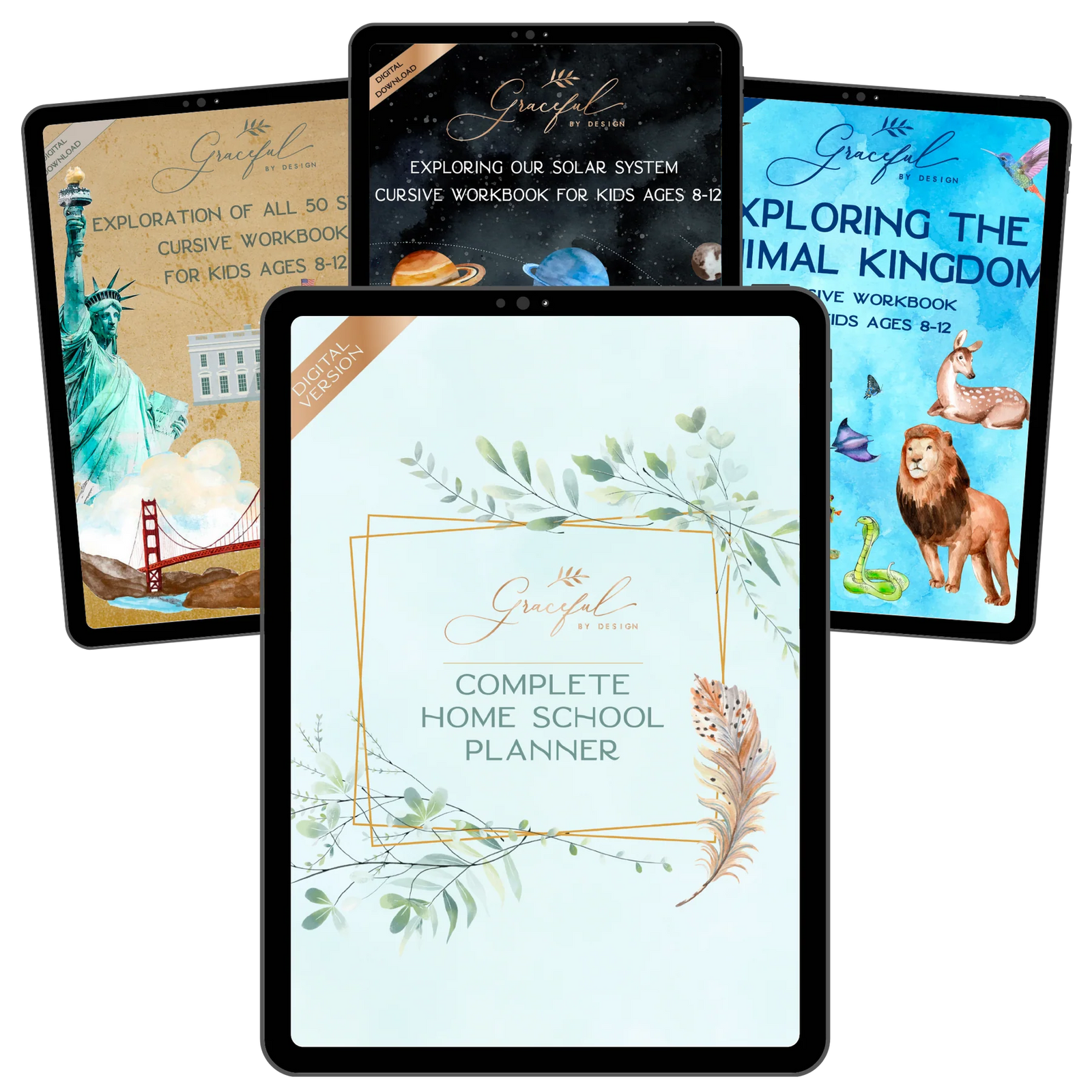 Full Library Bundle of Printables | Advanced Cursive, Advanced Print & Digital Fillable Homeschool Planner
