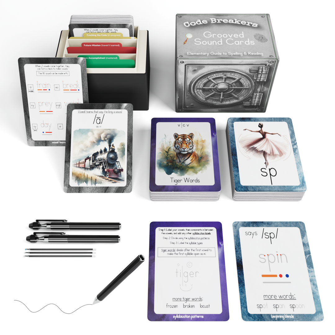 Learn to Read and Spell: Code Breakers Grooved Reusable Sound Cards